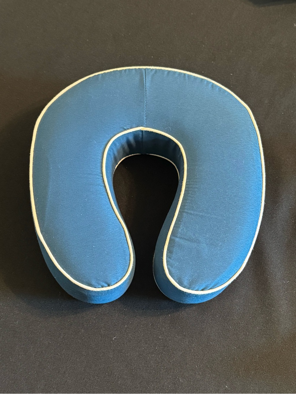 Sharper Image Blue Neck Travel Pillow with White Piping